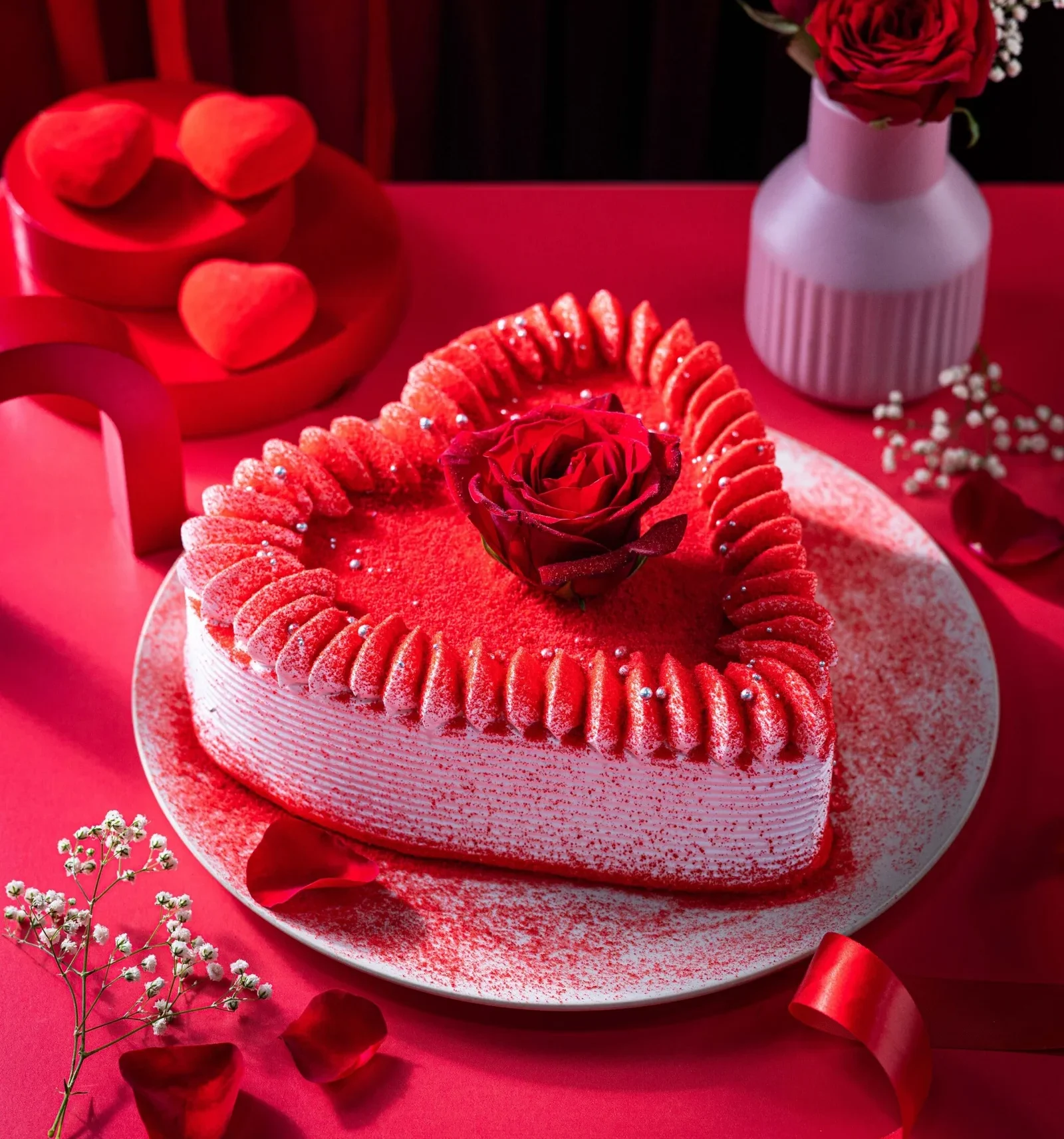 Classic Red Velvet Heart Cake