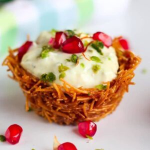 Saffron Vermicelli Fusion Cake